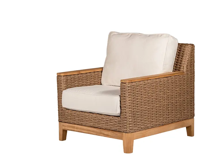 Boca Chair - Honey Wicker / White Cushion