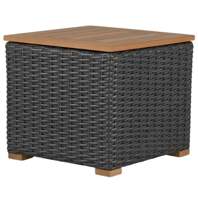 Boca Side Table in Grey Wicker